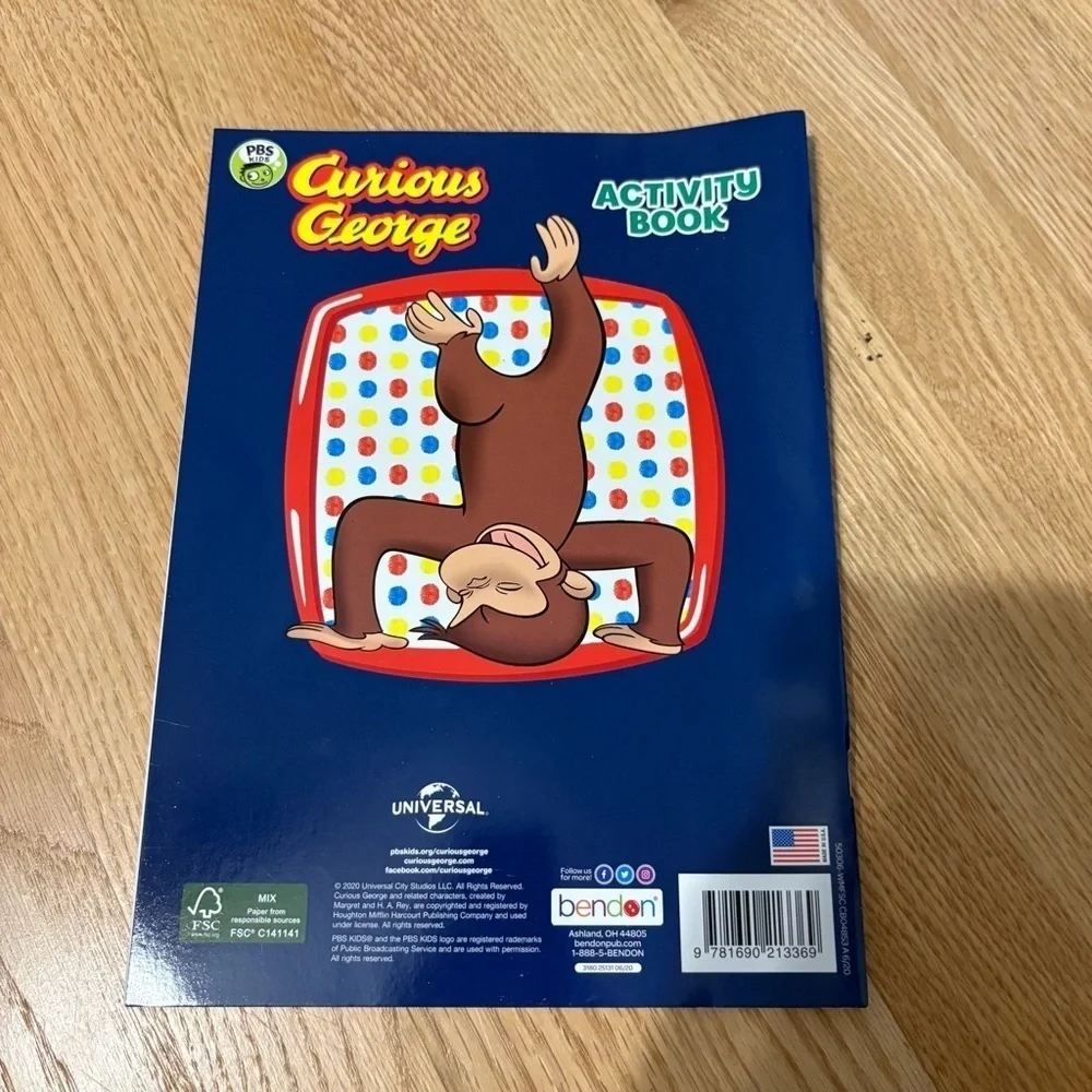 PBS Kids Curious George Coloring Activity Story Book Bendon Ages 3 NEW